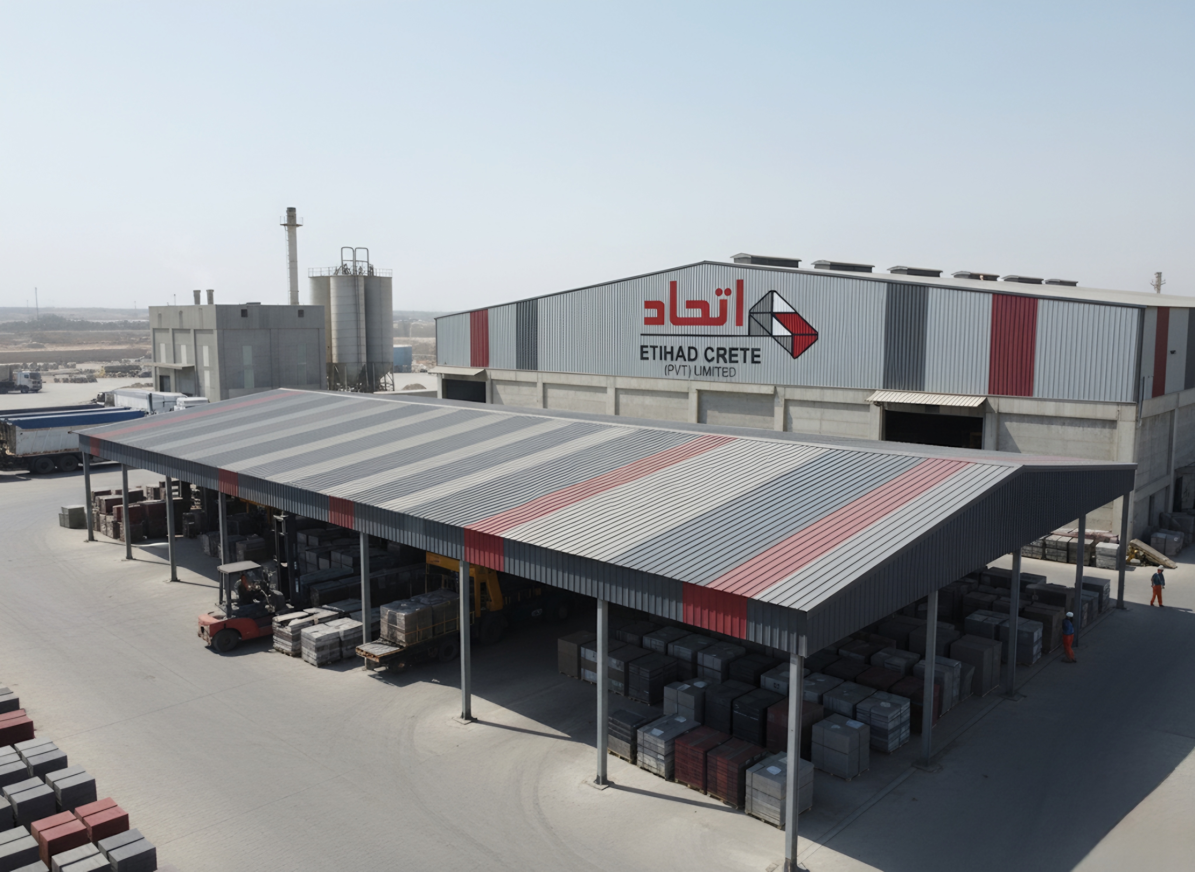 Etihad Crete paver block and kerb unit manufacturing facility in Sanghar, Sindh